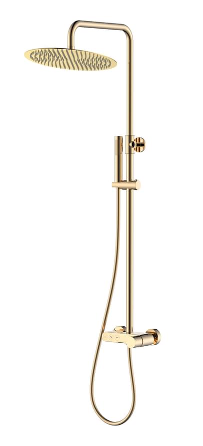 Плитка Boheme Stick Душевая система STICK DIAMOND со смесителем золото  поверхность глянец