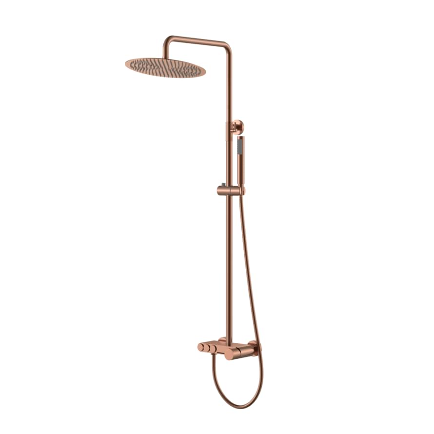 Плитка Boheme Stick Душевая система STICK DIAMOND со смесителем медь  поверхность брашированная