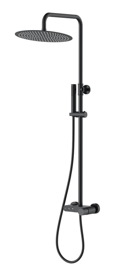 Плитка Boheme Stick Душевая система STICK DIAMOND со смесителем черный матовый  поверхность матовая