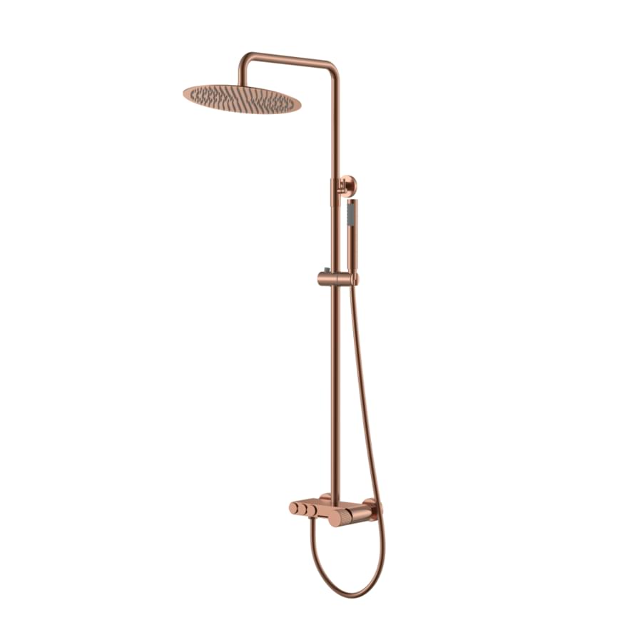 Плитка Boheme Stick Душевая система STICK LINEA со смесителем медь  поверхность брашированная