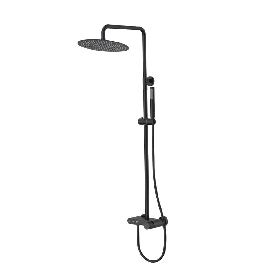 Плитка Boheme Stick Душевая система STICK SPIRALE со смесителем черный матовый  поверхность матовая