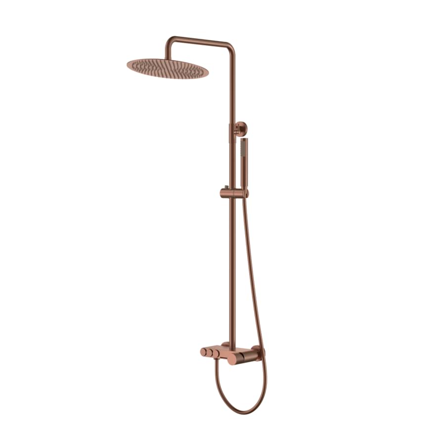 Плитка Boheme Stick Душевая система STICK TOUCH со смесителем бронза  поверхность брашированная