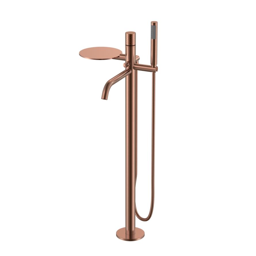 Плитка Boheme Stick Смеситель STICK DIAMOND для ванны напольный с лейкой медь  поверхность брашированная