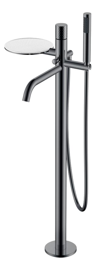 Плитка Boheme Stick Смеситель STICK DIAMOND для ванны напольный с лейкой оружейная сталь  поверхность глянец