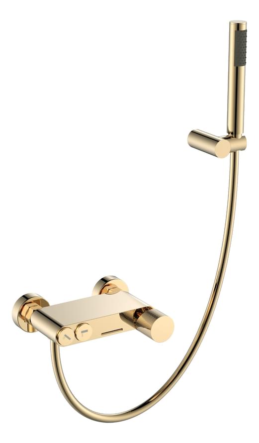 Плитка Boheme Stick Смеситель STICK DIAMOND для ванны с лейкой золото брашированное  поверхность брашированная