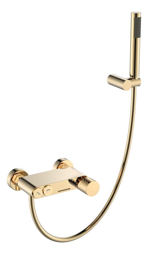 Плитка Boheme Stick Смеситель STICK DIAMOND для ванны с лейкой золото  поверхность глянец