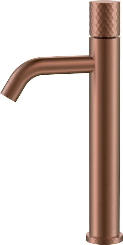 Плитка Boheme Stick Смеситель STICK DIAMOND для раковины высокий медь  поверхность брашированная