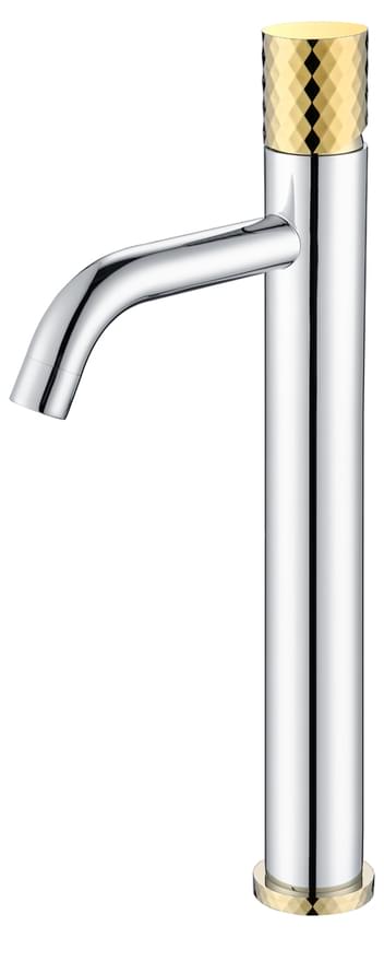Плитка Boheme Stick Смеситель STICK DIAMOND для раковины высокий хром/золото  поверхность глянец