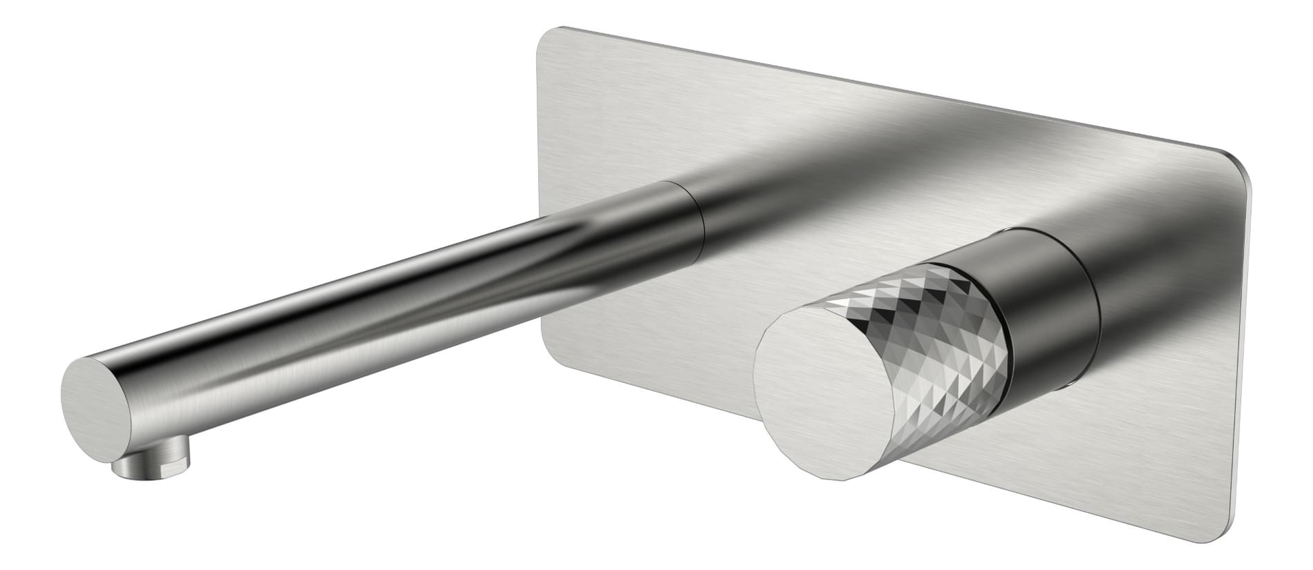 Плитка Boheme Stick Смеситель STICK DIAMOND для раковины настенный с внутренней частью никель  поверхность брашированная