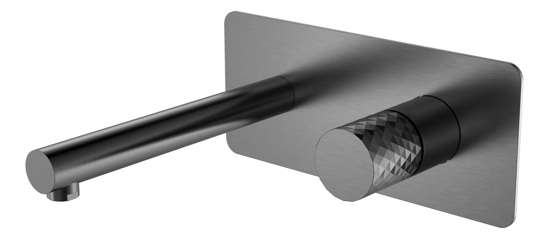 Плитка Boheme Stick Смеситель STICK DIAMOND для раковины настенный с внутренней частью оружейная сталь брашированная  поверхность брашированная