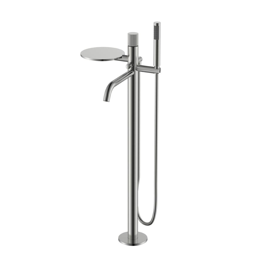 Плитка Boheme Stick Смеситель STICK LINEA для ванны напольный с лейкой никель  поверхность брашированная