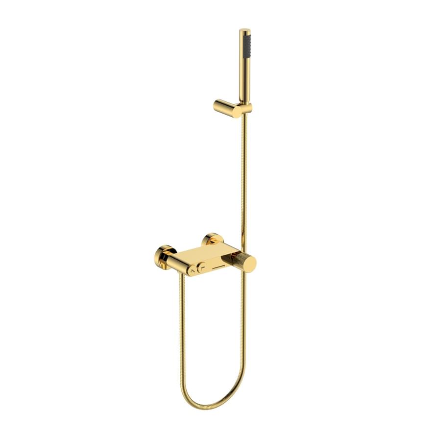 Плитка Boheme Stick Смеситель STICK LINEA для ванны с лейкой золото  поверхность глянец