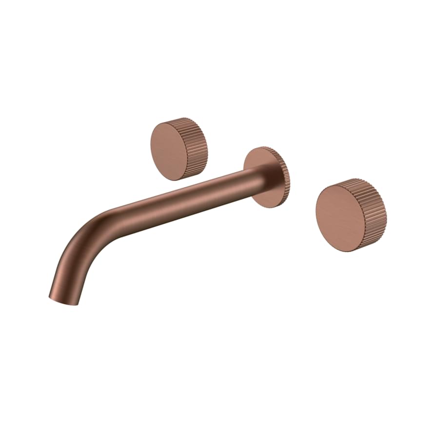 Плитка Boheme Stick Смеситель STICK LINEA для раковины настенный на 3 отверстия с внутренней частью бронза  поверхность брашированная