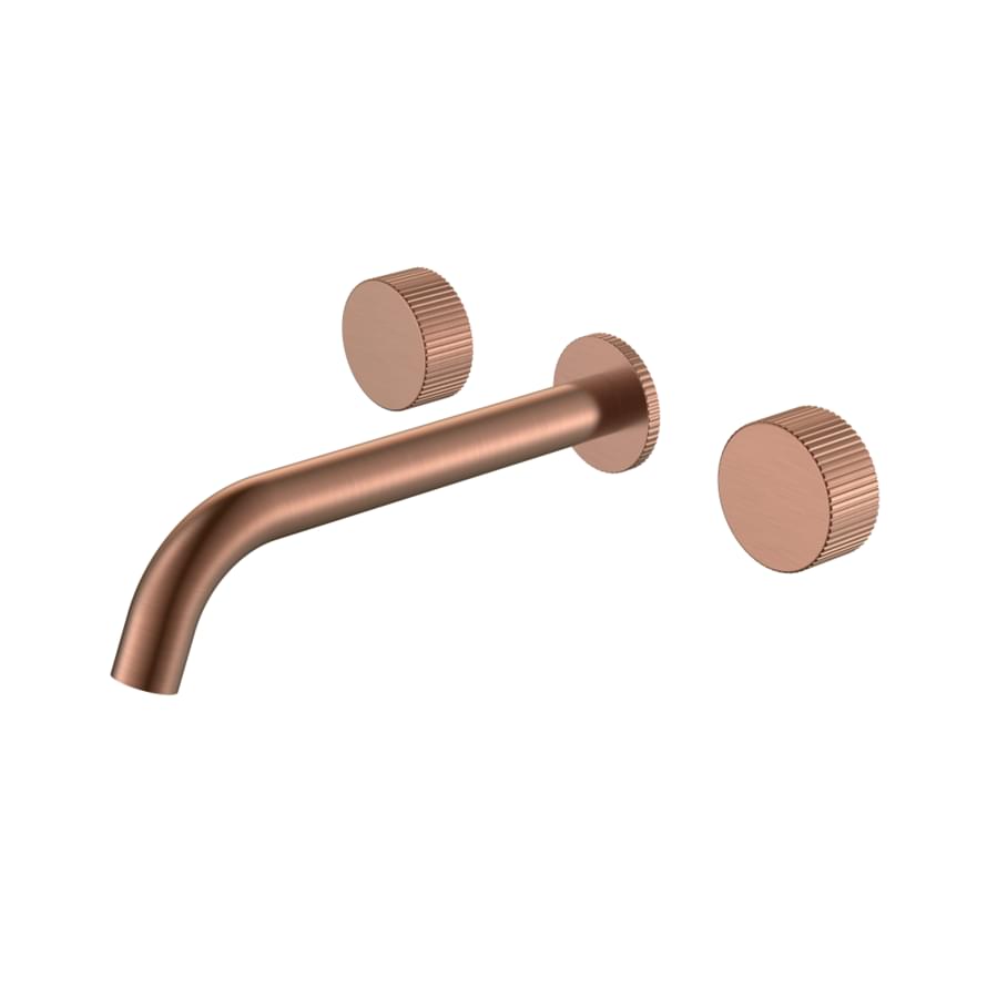 Плитка Boheme Stick Смеситель STICK LINEA для раковины настенный на 3 отверстия с внутренней частью медь  поверхность брашированная