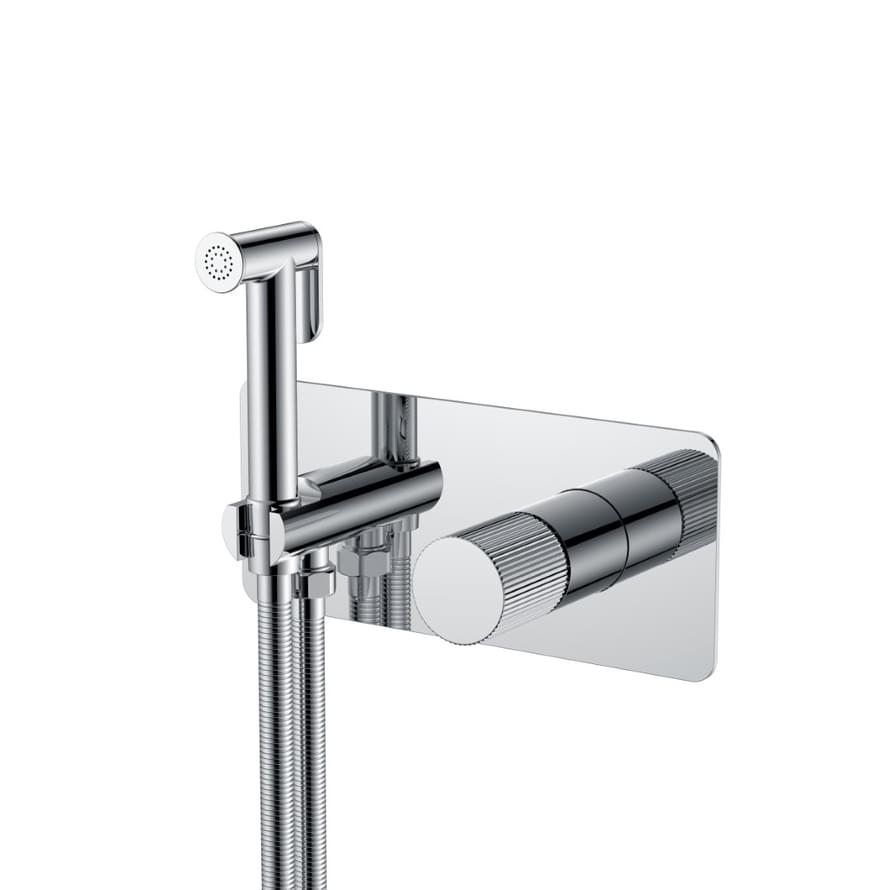 Плитка Boheme Stick Смеситель STICK LINEA с гигиеническим душем хром  поверхность глянец