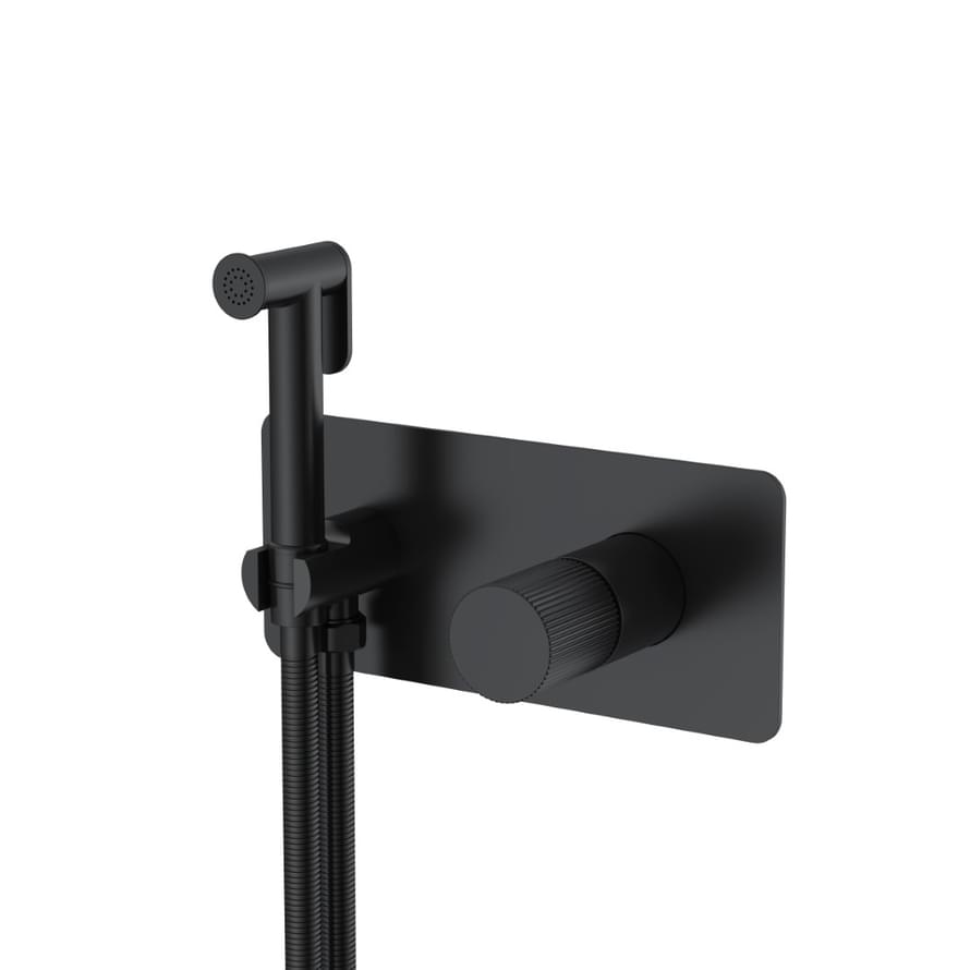 Плитка Boheme Stick Смеситель STICK LINEA с гигиеническим душем черный матовый  поверхность матовая