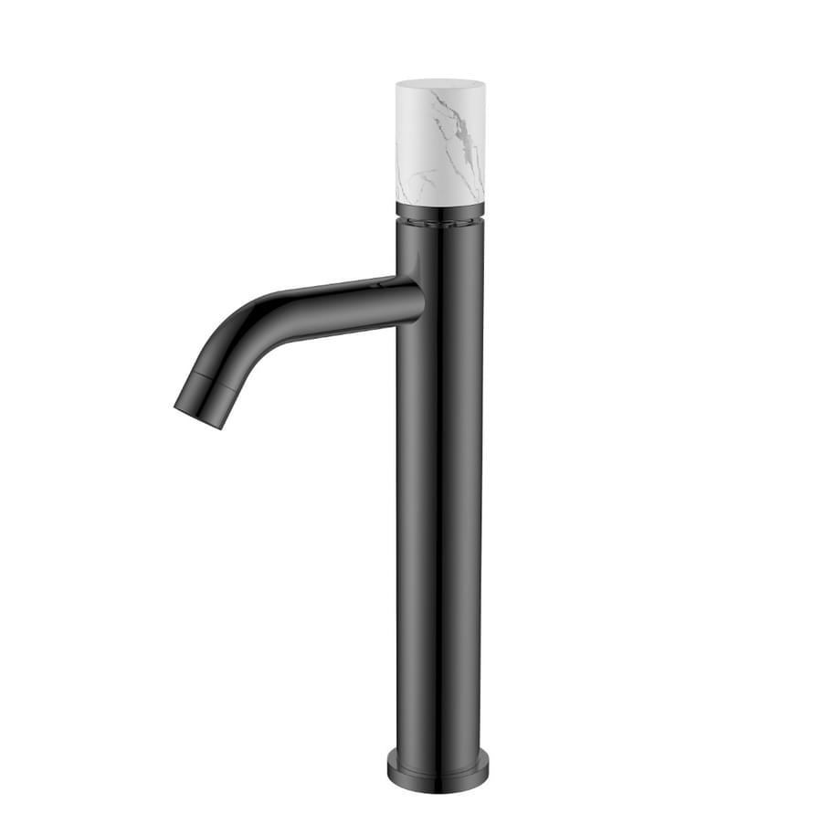 Плитка Boheme Stick Смеситель STICK MRAMOR WHITE для раковины высокий оружейная сталь брашированная  поверхность брашированная