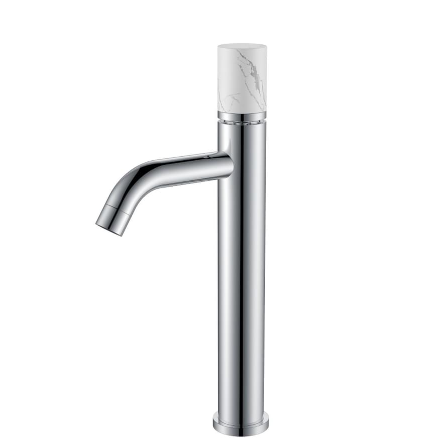 Плитка Boheme Stick Смеситель STICK MRAMOR WHITE для раковины высокий хром  поверхность глянец