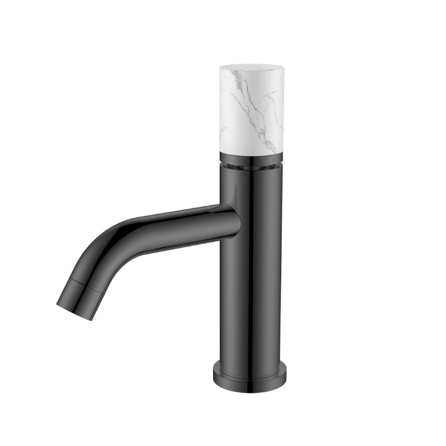 Плитка Boheme Stick Смеситель STICK MRAMOR WHITE для раковины оружейная сталь  поверхность глянец