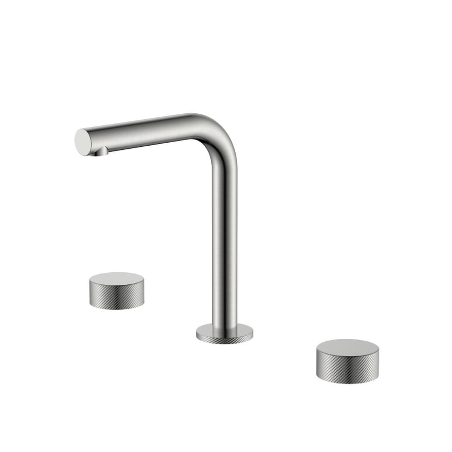 Плитка Boheme Stick Смеситель STICK SPIRALE для раковины на 3 отверстия никель  поверхность брашированная