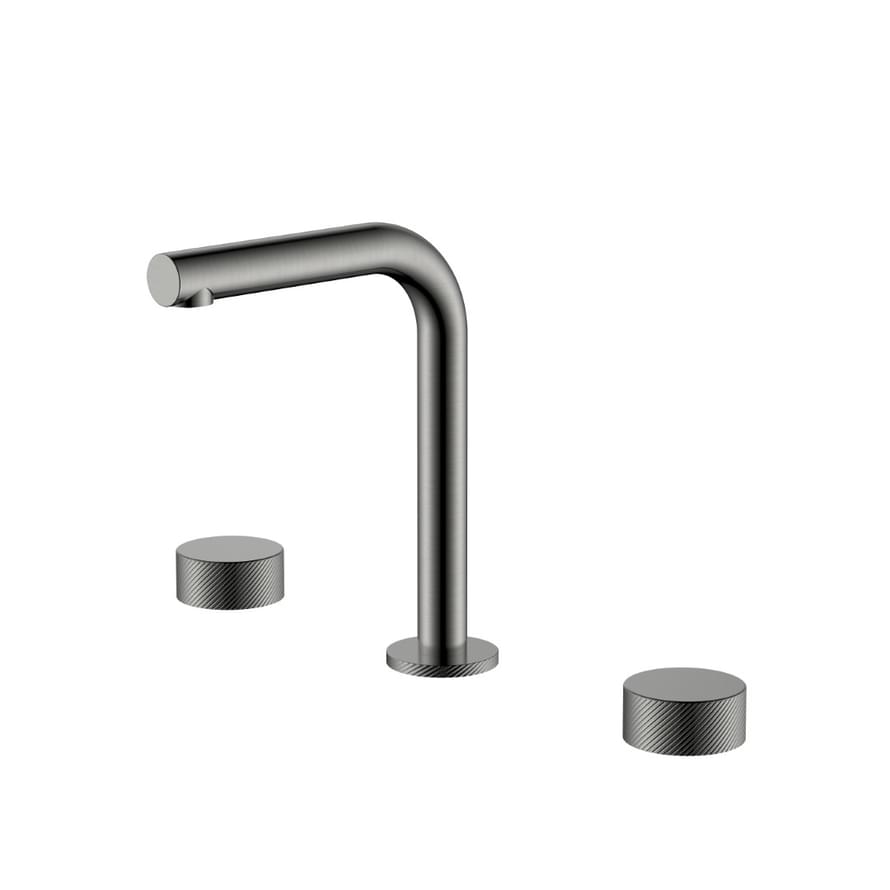 Плитка Boheme Stick Смеситель STICK SPIRALE для раковины на 3 отверстия оружейная сталь брашированная  поверхность брашированная