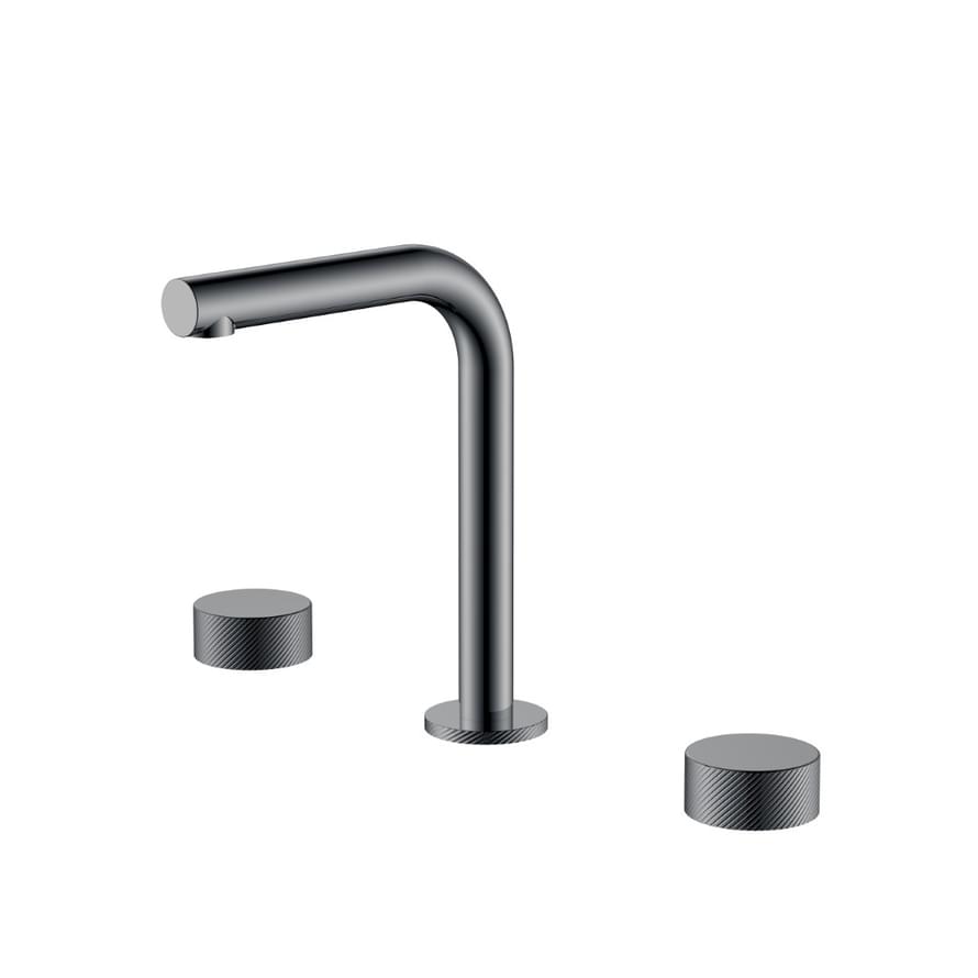 Плитка Boheme Stick Смеситель STICK SPIRALE для раковины на 3 отверстия оружейная сталь  поверхность глянец