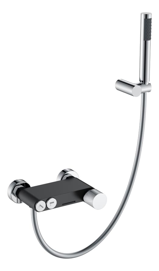 Плитка Boheme Stick Смеситель STICK TOUCH для ванны с лейкой черный матовый/хром  поверхность микс