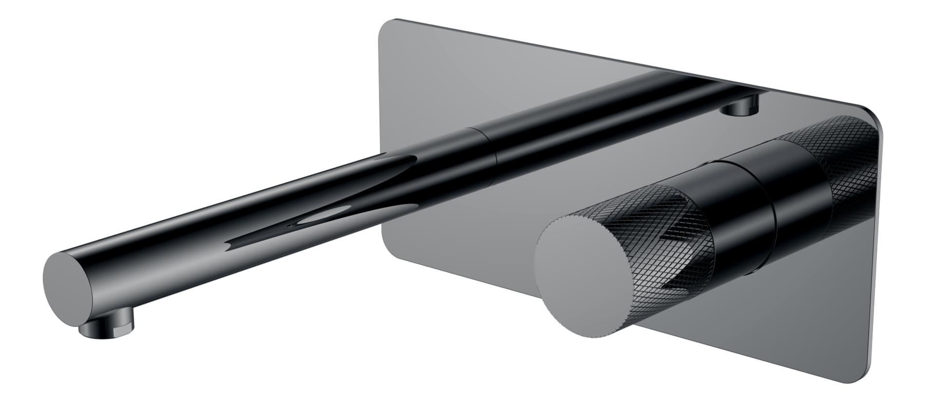 Плитка Boheme Stick Смеситель STICK TOUCH для раковины настенный с внутренней частью оружейная сталь  поверхность глянец