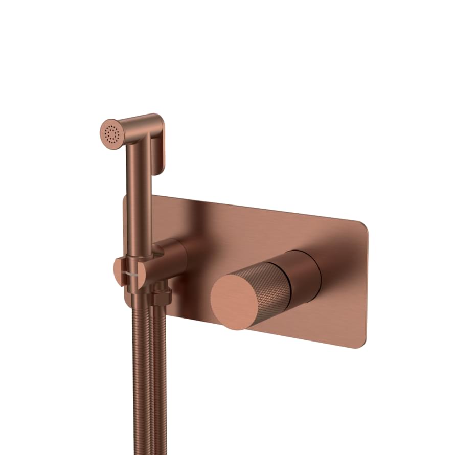 Плитка Boheme Stick Смеситель STICK TOUCH с гигиеническим душем бронза  поверхность брашированная