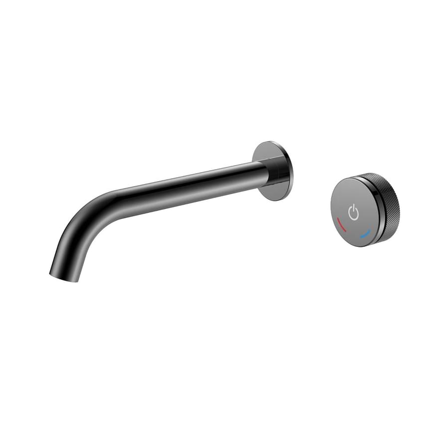 Плитка Boheme Tech Смеситель TECH для раковины автоматический настенный оружейная сталь  поверхность глянец