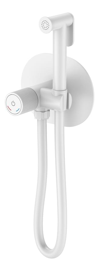 Плитка Boheme Tech Смеситель TECH с гигиеническим душем автоматический белый матовый  поверхность матовая