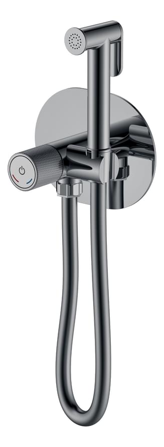 Плитка Boheme Tech Смеситель TECH с гигиеническим душем автоматический оружейная сталь  поверхность глянец