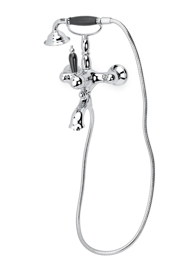 Плитка Boheme Tradizionale Смеситель TRADIZIONALE для ванны с керамической ручкой хром/черный  поверхность глянец