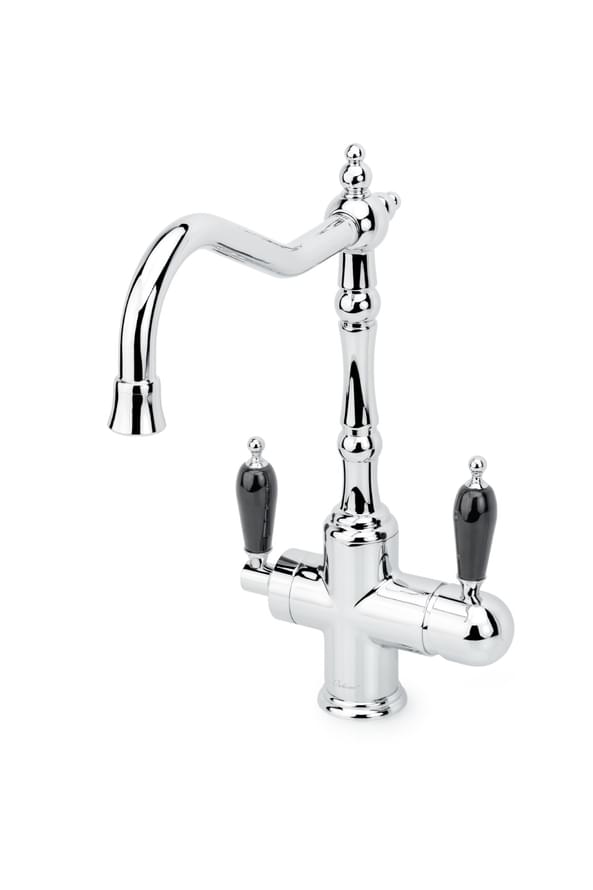 Плитка Boheme Tradizionale Смеситель TRADIZIONALE для кухни двухрычажный с керамической ручкой хром/черный  поверхность глянец