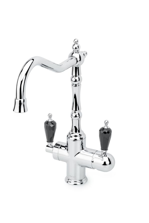 Плитка Boheme Tradizionale Смеситель TRADIZIONALE для кухни двухрычажный с ручкой SW хром/черный  поверхность глянец