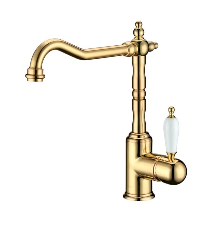 Плитка Boheme Tradizionale Смеситель TRADIZIONALE для кухни с керамической ручкой золото  поверхность глянец