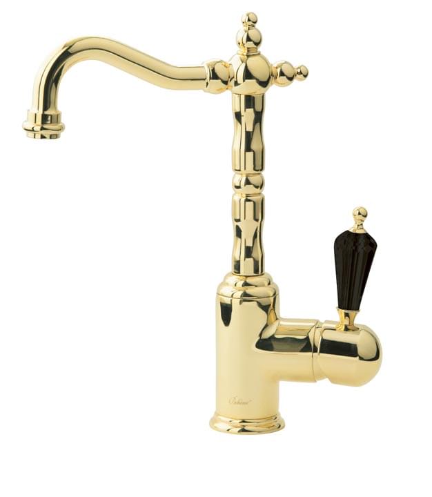 Плитка Boheme Tradizionale Смеситель TRADIZIONALE для раковины высокий золото/черный  поверхность глянец