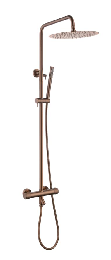 Плитка Boheme Uno Душевая система UNO с термостатом бронза  поверхность брашированная