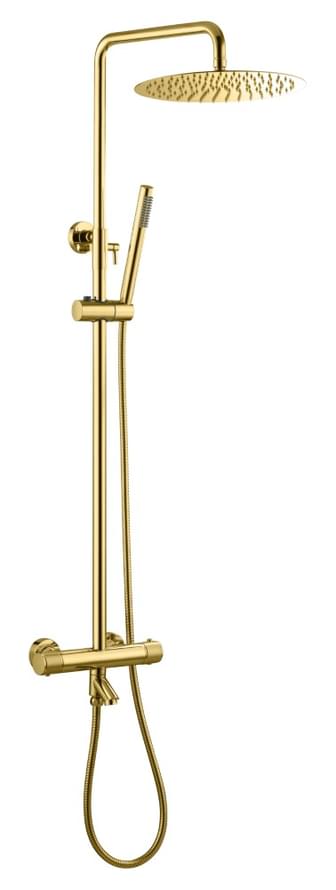 Плитка Boheme Uno Душевая система UNO с термостатом золото  поверхность глянец