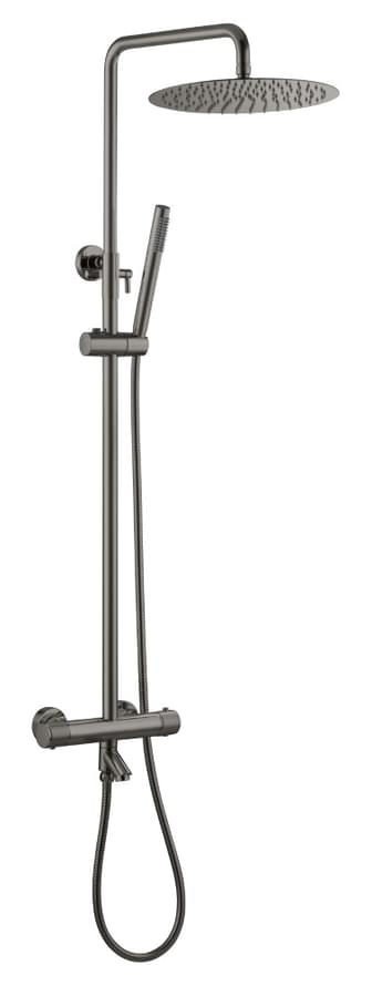 Плитка Boheme Uno Душевая система UNO с термостатом оружейная сталь брашированная  поверхность брашированная