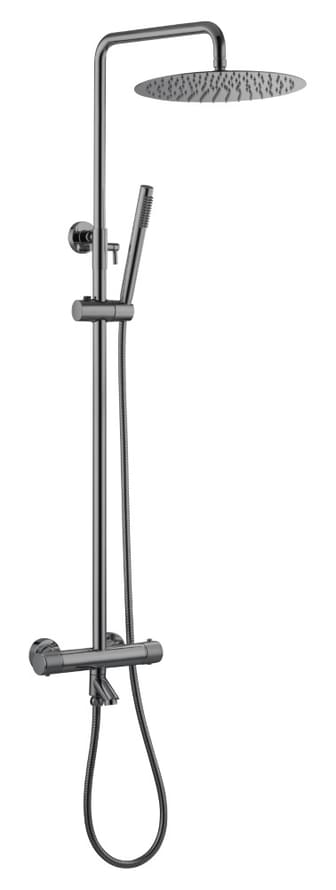 Плитка Boheme Uno Душевая система UNO с термостатом оружейная сталь  поверхность глянец