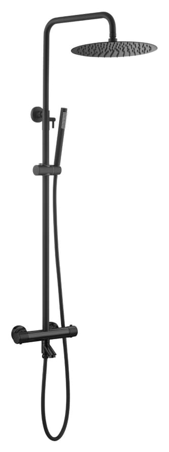 Плитка Boheme Uno Душевая система UNO с термостатом черный матовый  поверхность матовая