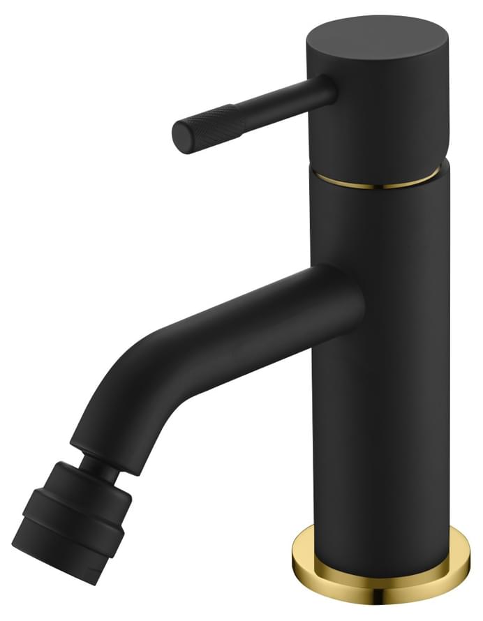 Плитка Boheme Uno Смеситель UNO для биде черный матовый/золото  поверхность матовая