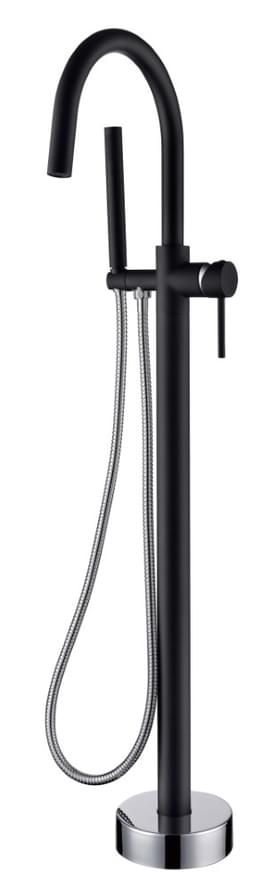 Плитка Boheme Uno Смеситель UNO для ванны напольный черный матовый/хром  поверхность матовая