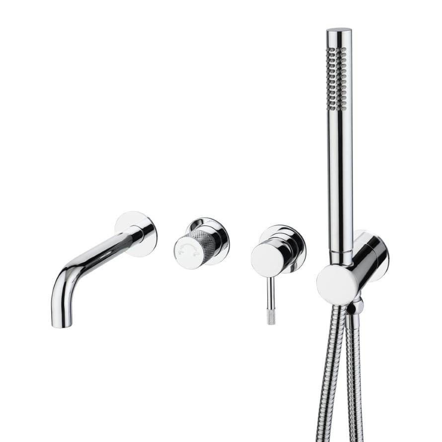 Плитка Boheme Uno Смеситель UNO для ванны настенный с внутренней частью хром  поверхность глянец