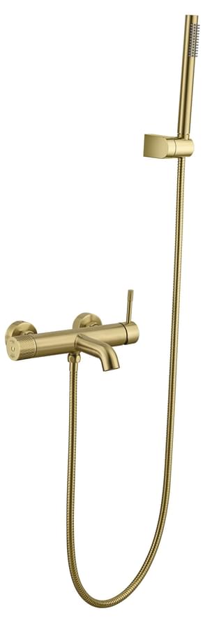 Плитка Boheme Uno Смеситель UNO для ванны с лейкой золото брашированное  поверхность брашированная