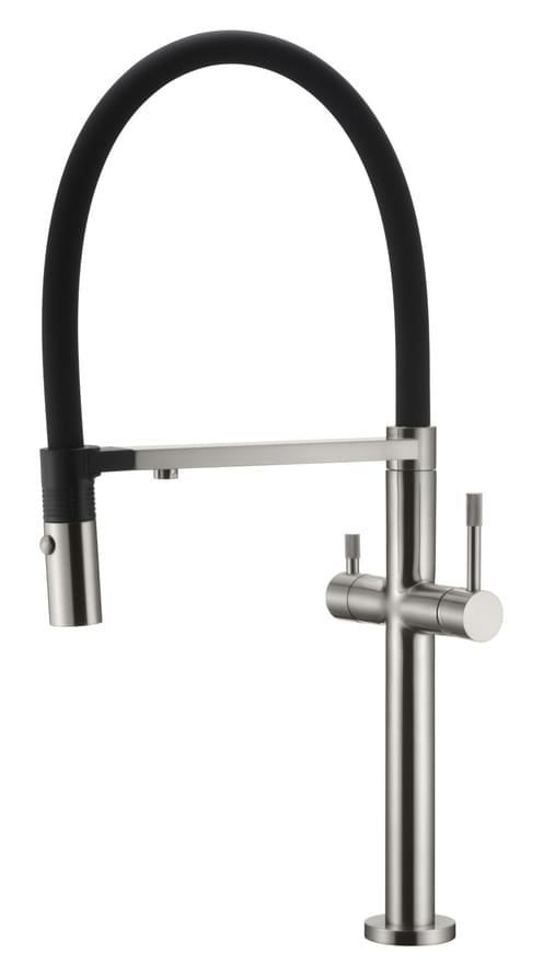 Плитка Boheme Uno Смеситель UNO для кухни c краном для питьевой воды никель  поверхность брашированная