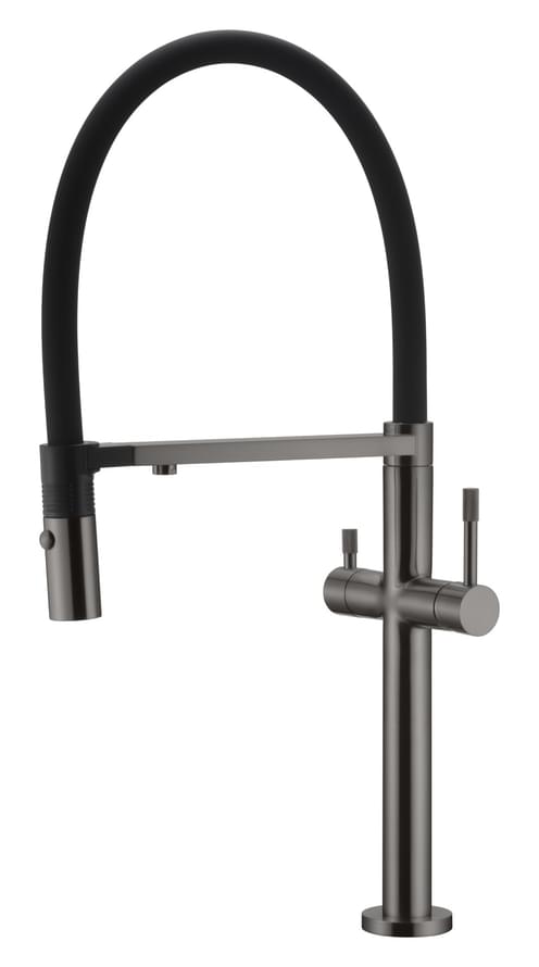Плитка Boheme Uno Смеситель UNO для кухни c краном для питьевой воды оружейная сталь брашированная  поверхность брашированная