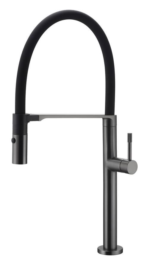 Плитка Boheme Uno Смеситель UNO для кухни с гибким изливом оружейная сталь брашированная  поверхность брашированная