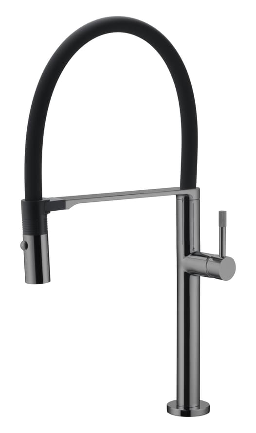 Плитка Boheme Uno Смеситель UNO для кухни с гибким изливом оружейная сталь  поверхность глянец